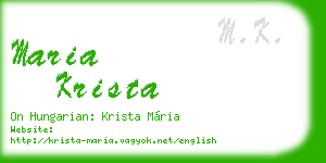 maria krista business card